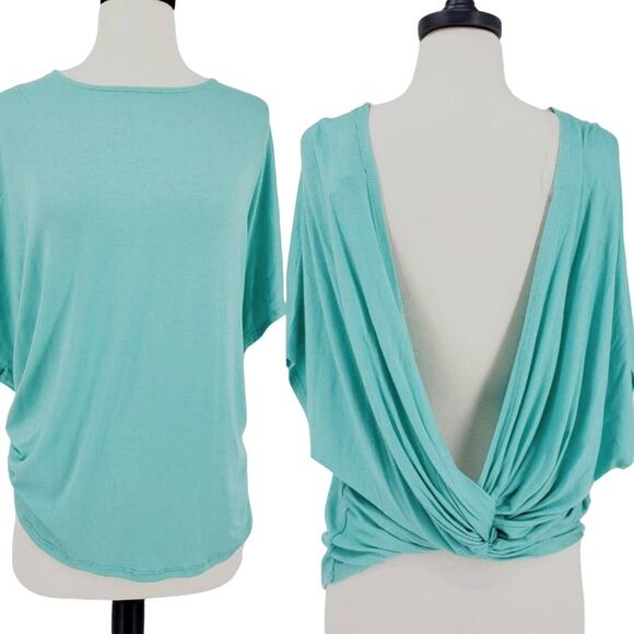 Fantastic Fawn Tops - Twist Back Top TURQUOISE Blue Size Small NWT!